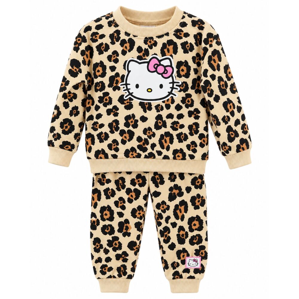 Hello Kitty Leopard Print Sweatshirt & Jogger Set – Toddler 4T NWT